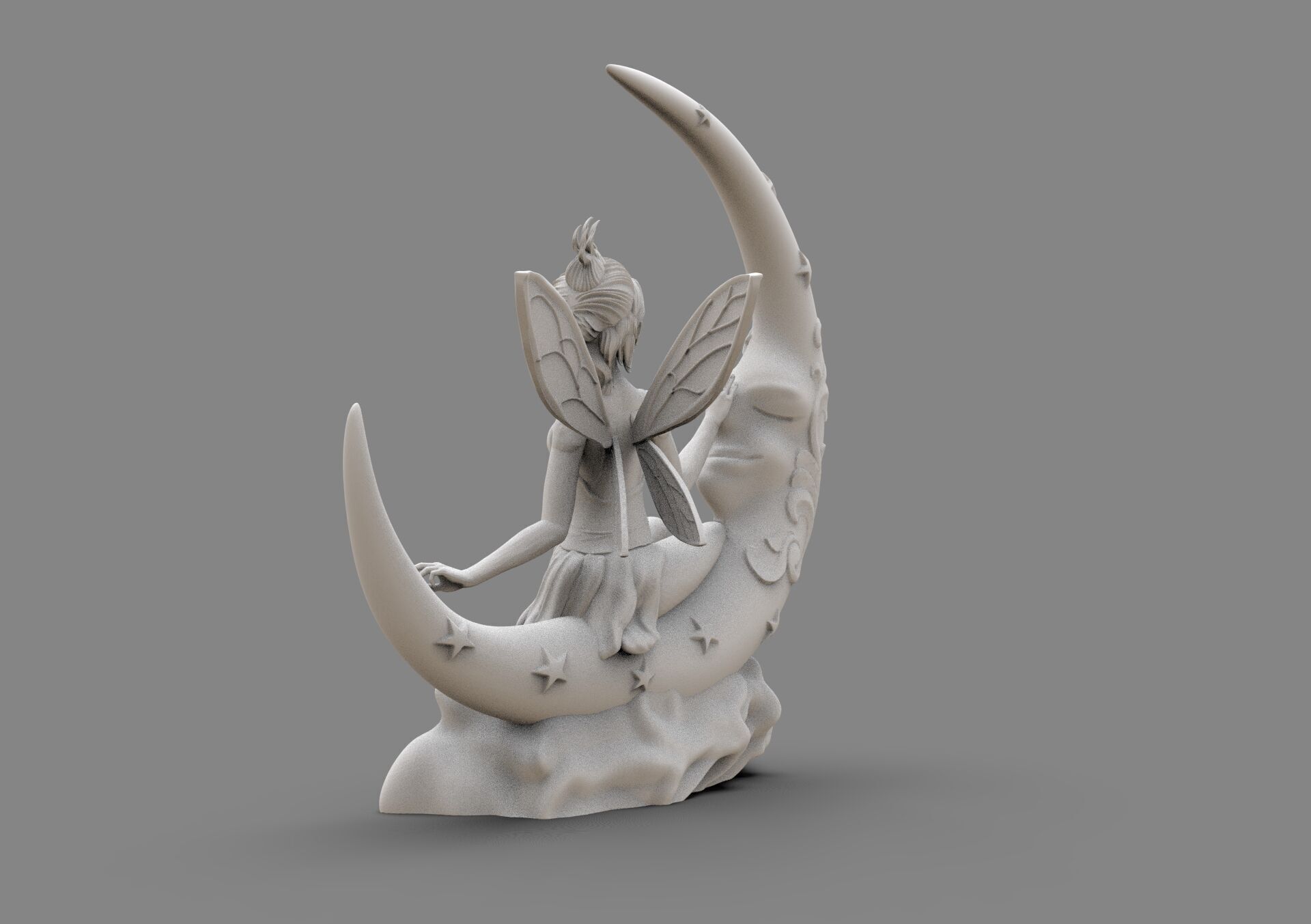 The Fairy on the moon 3D print model_3
