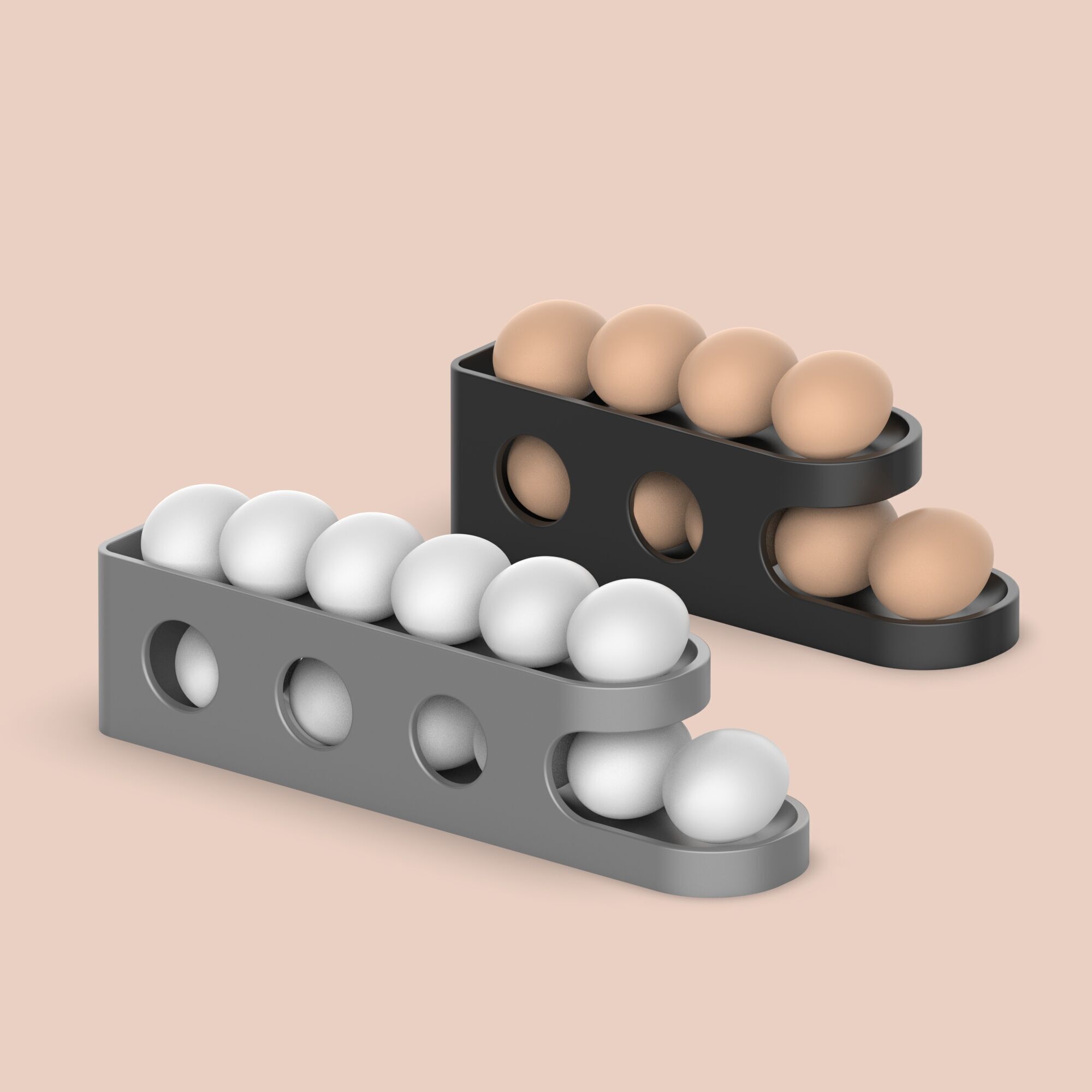 3D Egg Holder 2 Size Egg Dispenser Egg Storage Modern Unit 3D print model_3