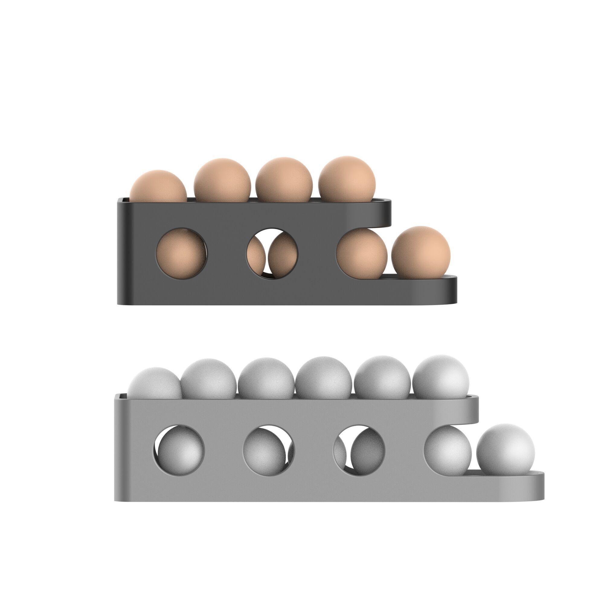 3D Egg Holder 2 Size Egg Dispenser Egg Storage Modern Unit 3D print model_6