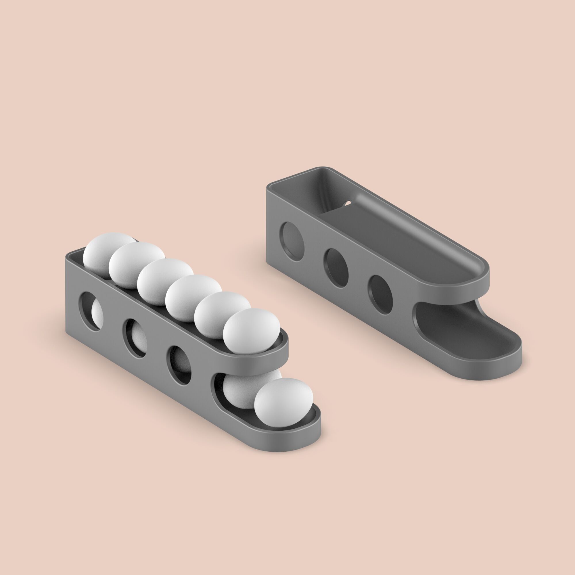 3D Egg Holder 2 Size Egg Dispenser Egg Storage Modern Unit 3D print model_4