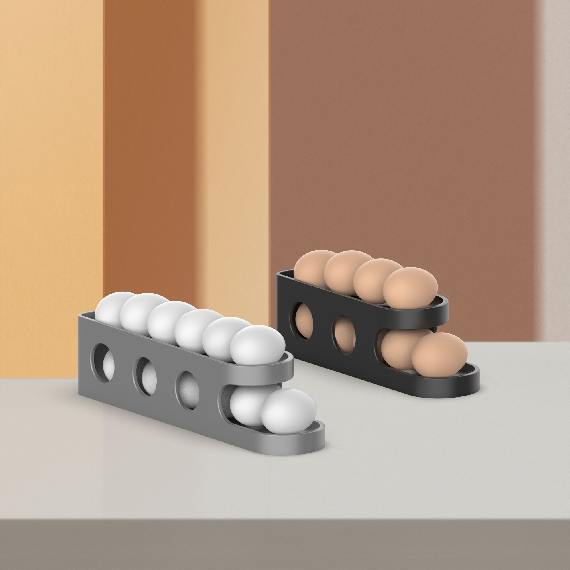 3D Egg Holder 2 Size Egg Dispenser Egg Storage Modern Unit 3D print model_2