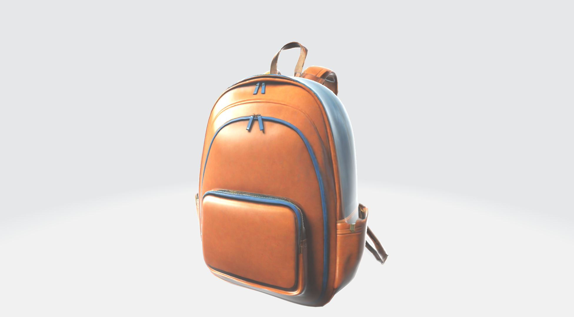 3d Generative Model Leather Old School Backpack Bag 3D model_4