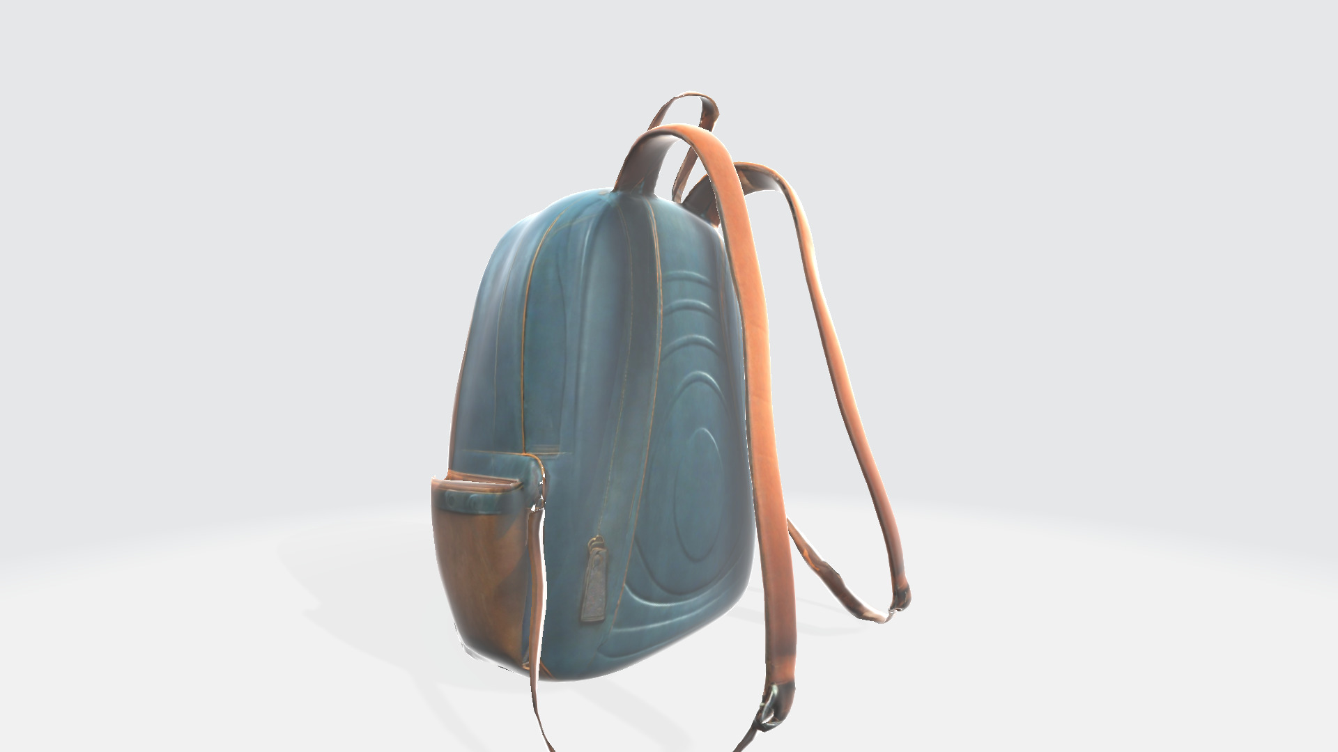 3d Generative Model Leather Old School Backpack Bag 3D model_3