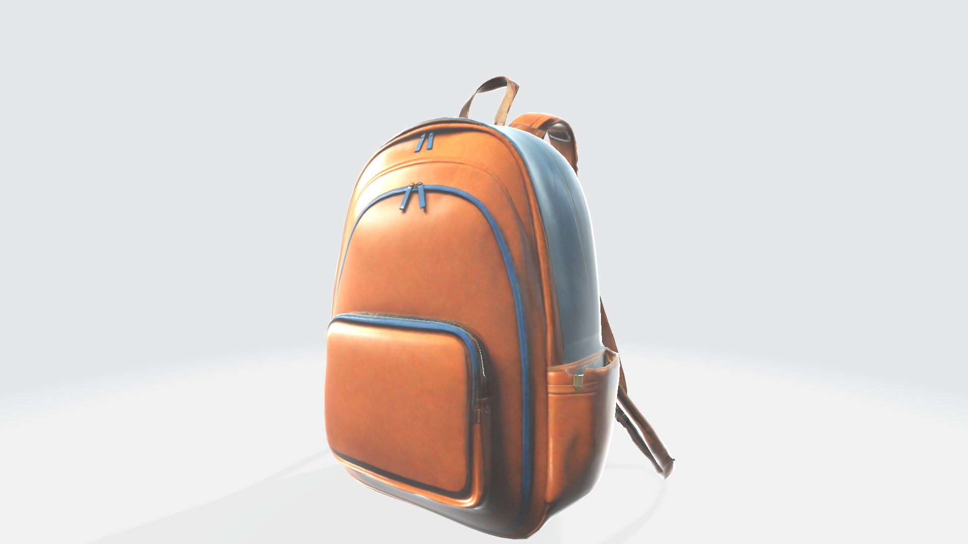 3d Generative Model Leather Old School Backpack Bag 3D model_1