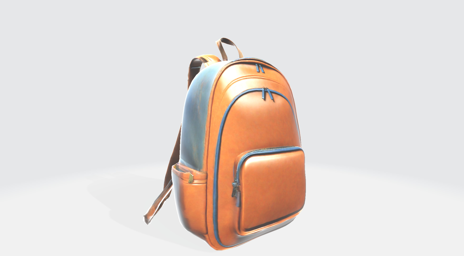 3d Generative Model Leather Old School Backpack Bag 3D model_2
