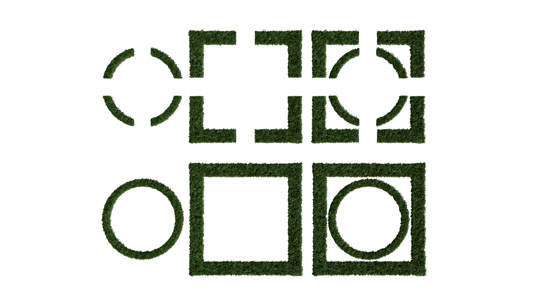 Topiary Buxus bushes 3D model_4