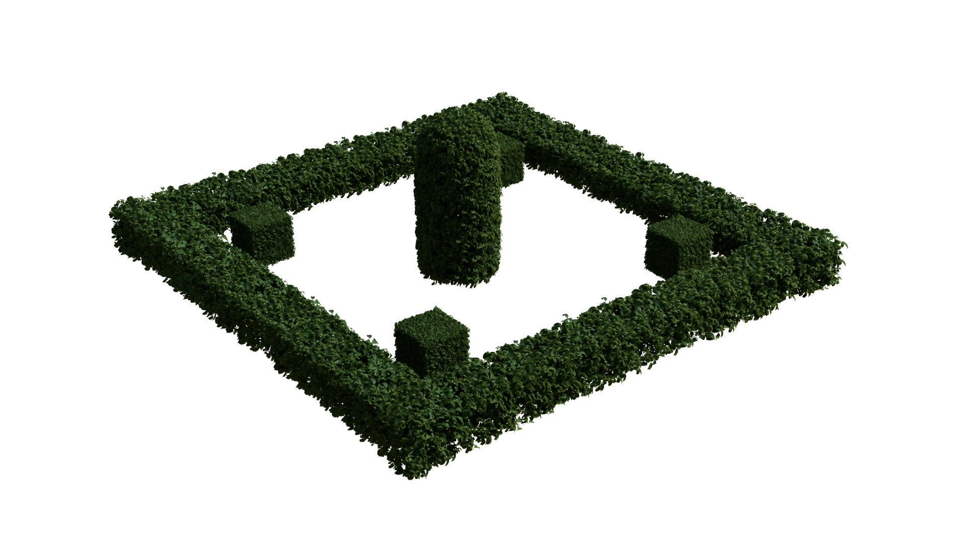 Topiary Buxus bushes 3D model_7