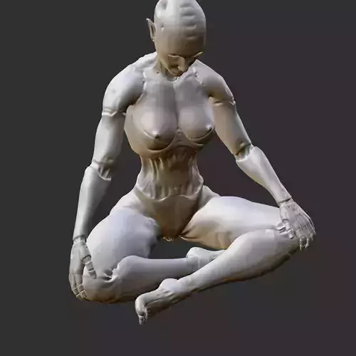 Naughty Anime Girl in Solo Play Pose NSFW STL