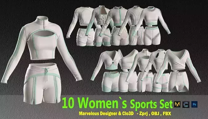 10 WOMEN  SPORTS SET MODEL