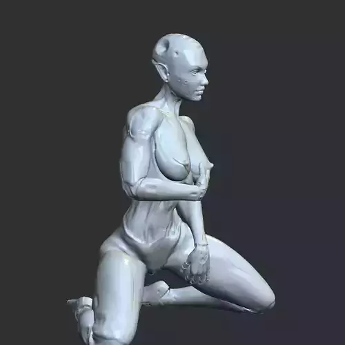Curvy Android Girl Lewd Sci-Fi 3D Figure STL