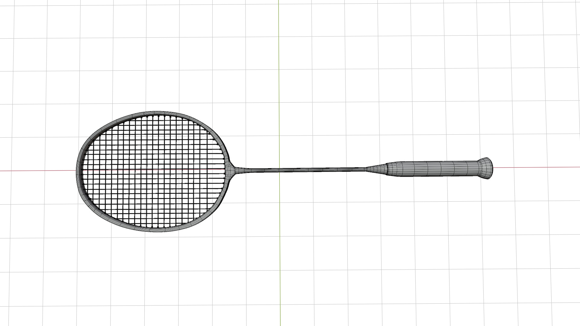 Badminton Racket Low-poly 3D model_15