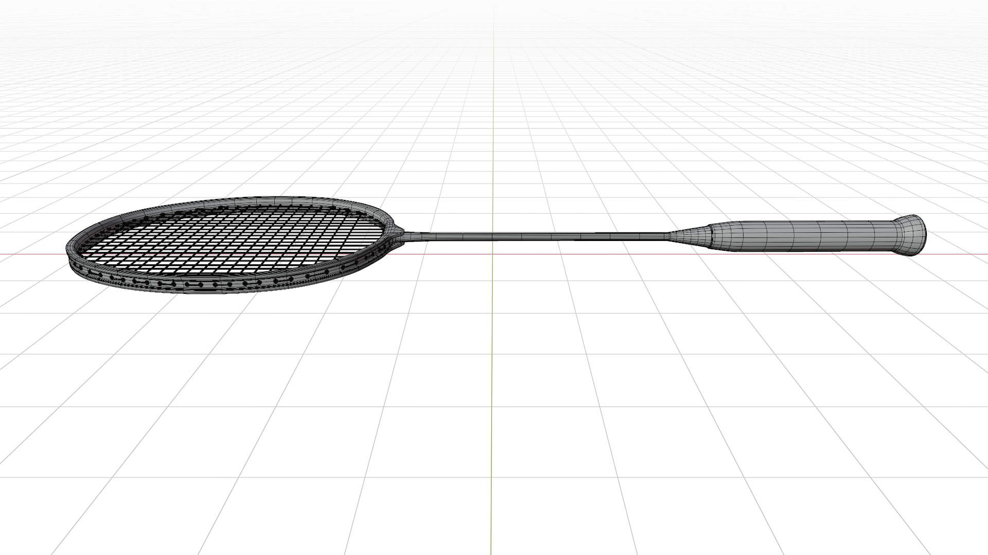 Badminton Racket Low-poly 3D model_1