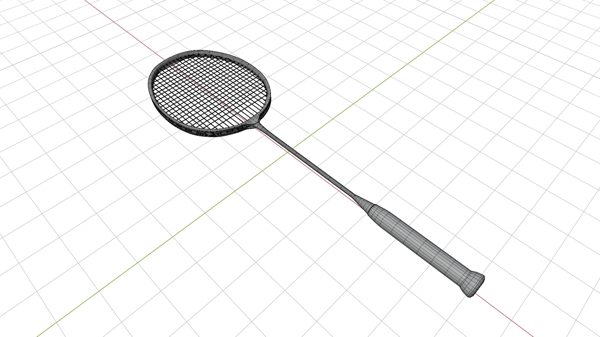 Badminton Racket Low-poly 3D model_19