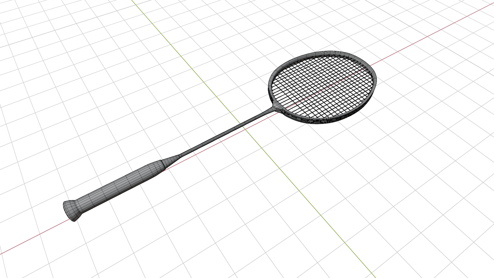 Badminton Racket Low-poly 3D model_14