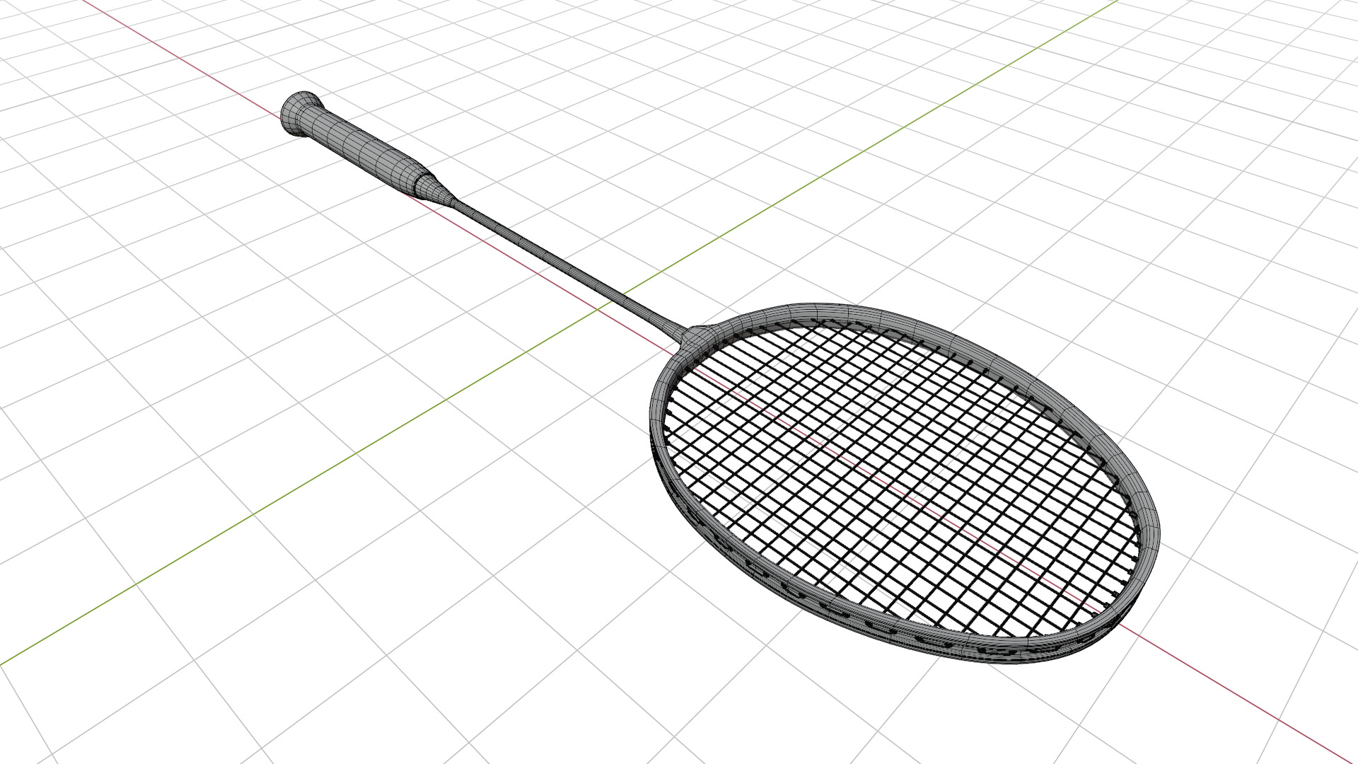 Badminton Racket Low-poly 3D model_13