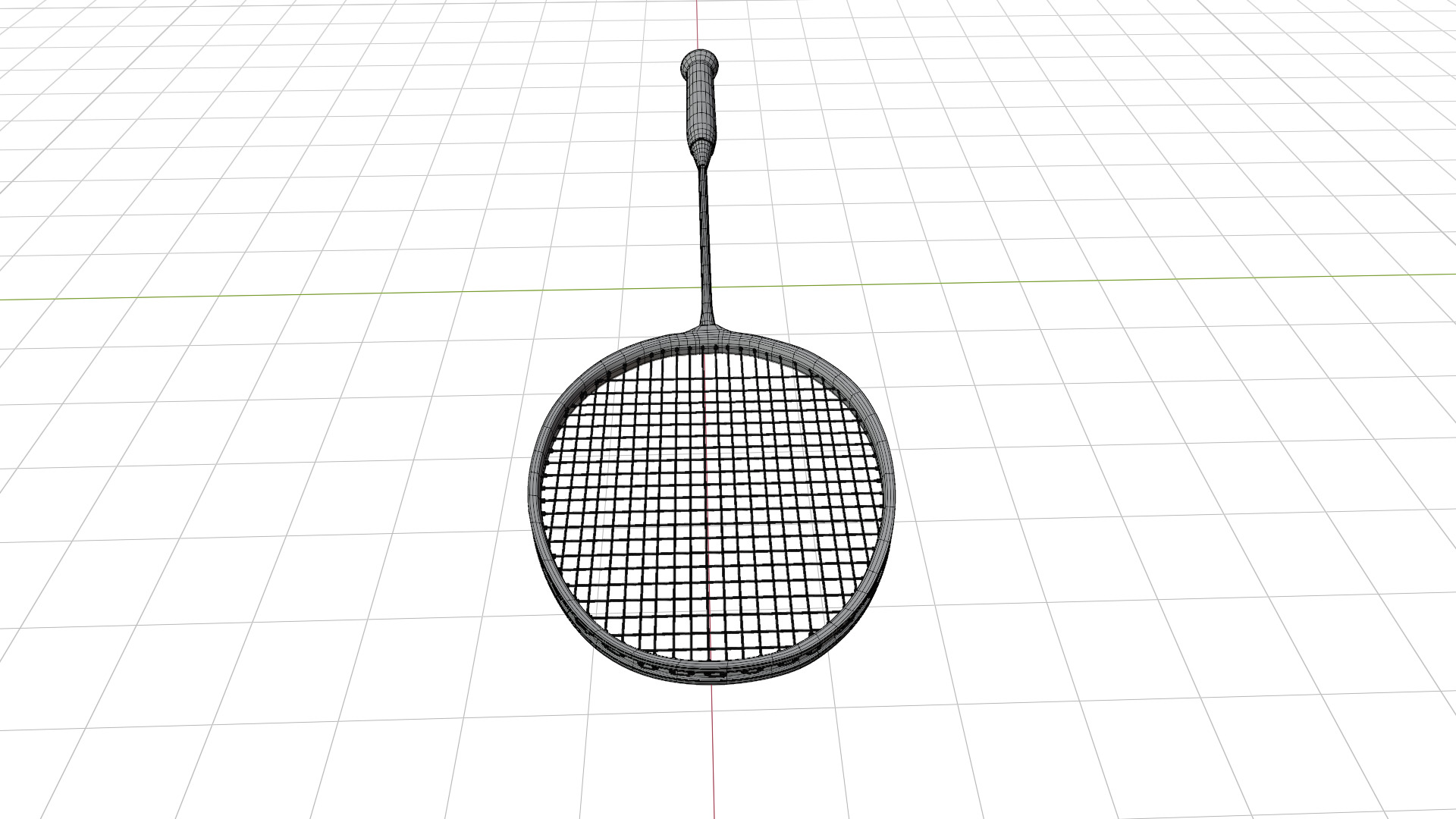 Badminton Racket Low-poly 3D model_8