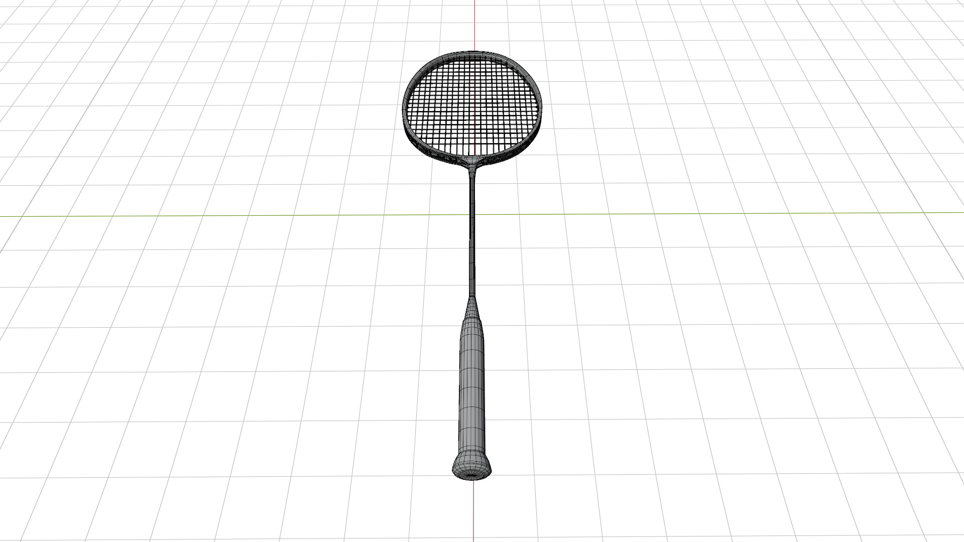 Badminton Racket Low-poly 3D model_16