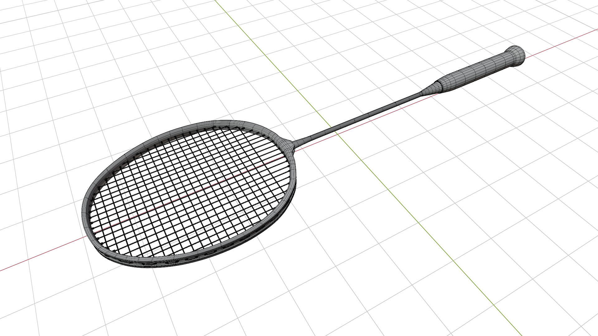 Badminton Racket Low-poly 3D model_12