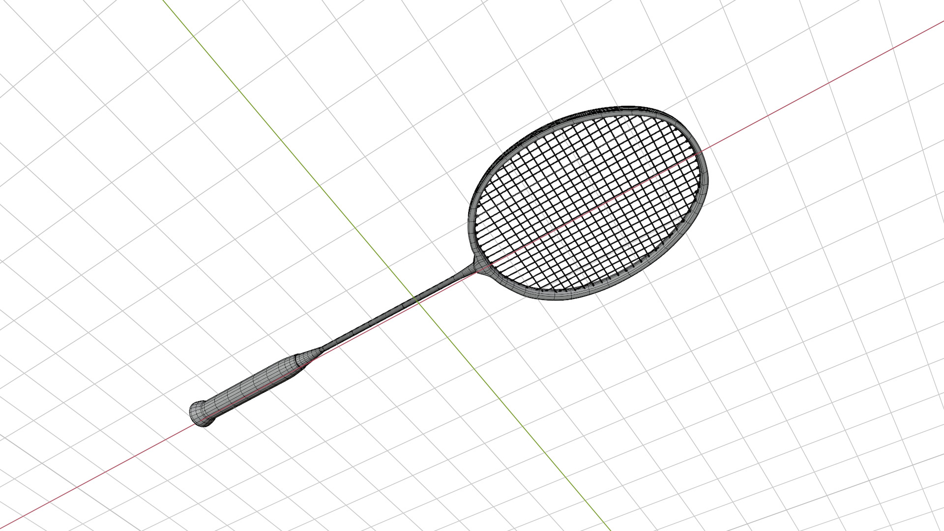 Badminton Racket Low-poly 3D model_18