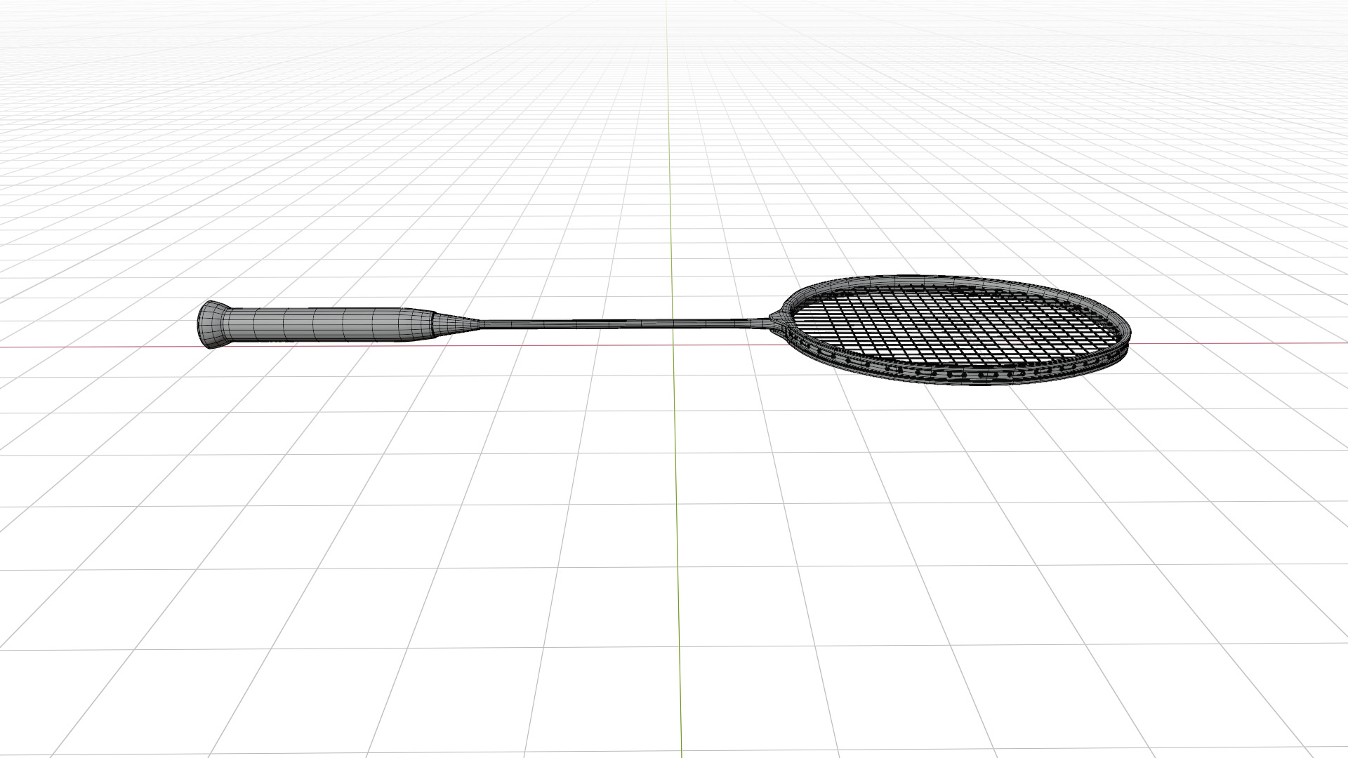 Badminton Racket Low-poly 3D model_20