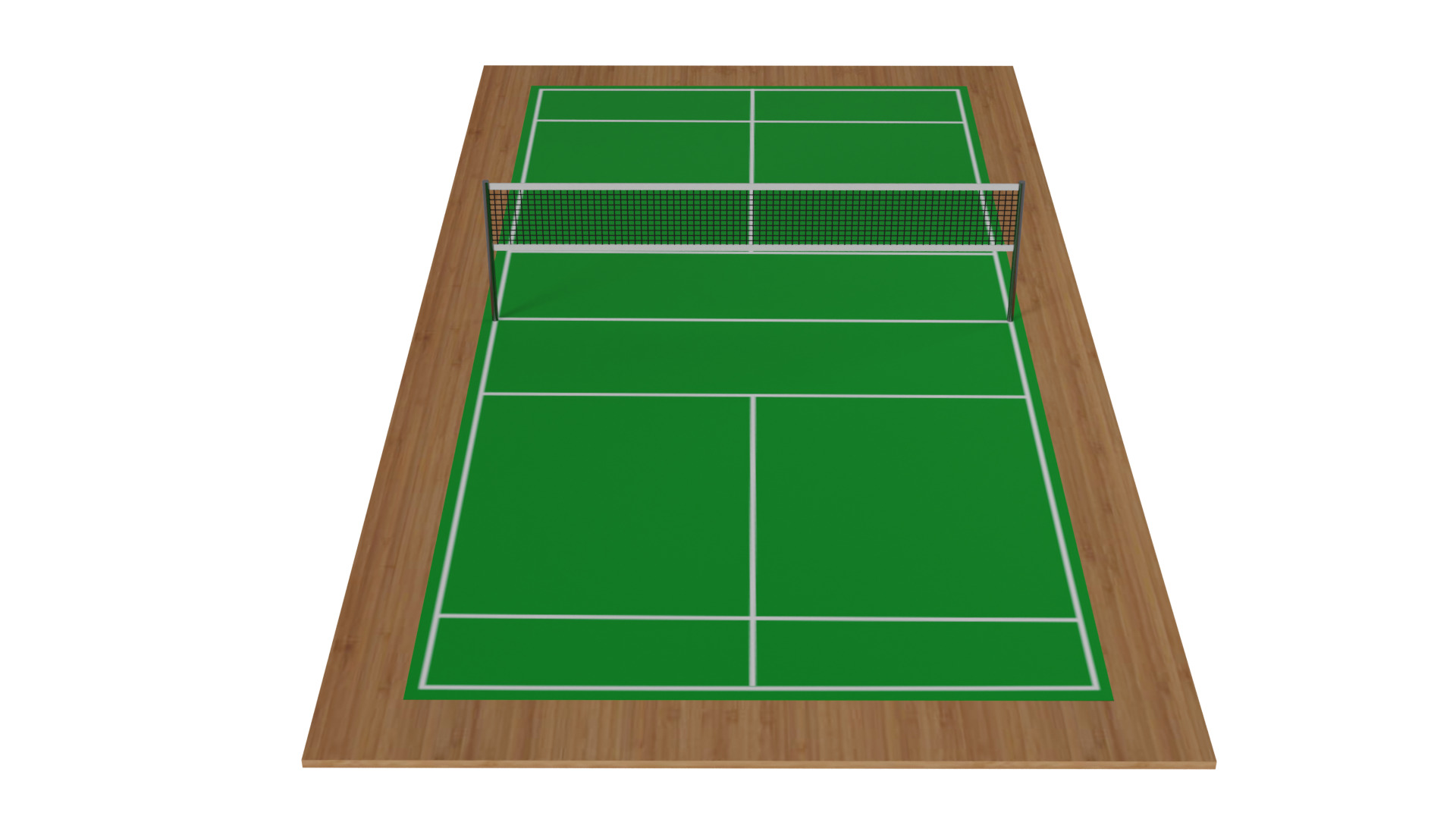 Badminton Court Low-poly 3D model_2