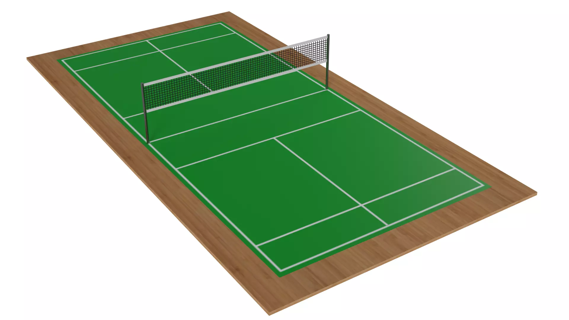 Badminton Court Low-poly 3D model_0