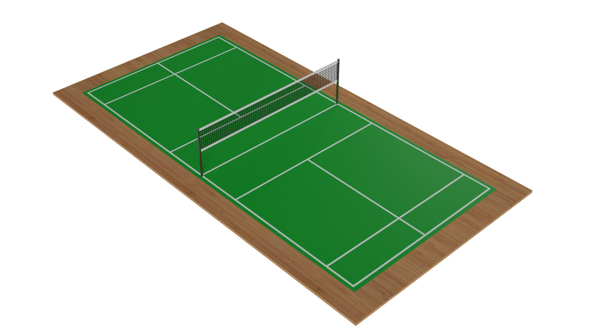 Badminton Court Low-poly 3D model_3