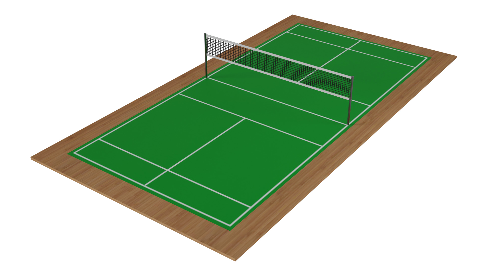 Badminton Court Low-poly 3D model_1