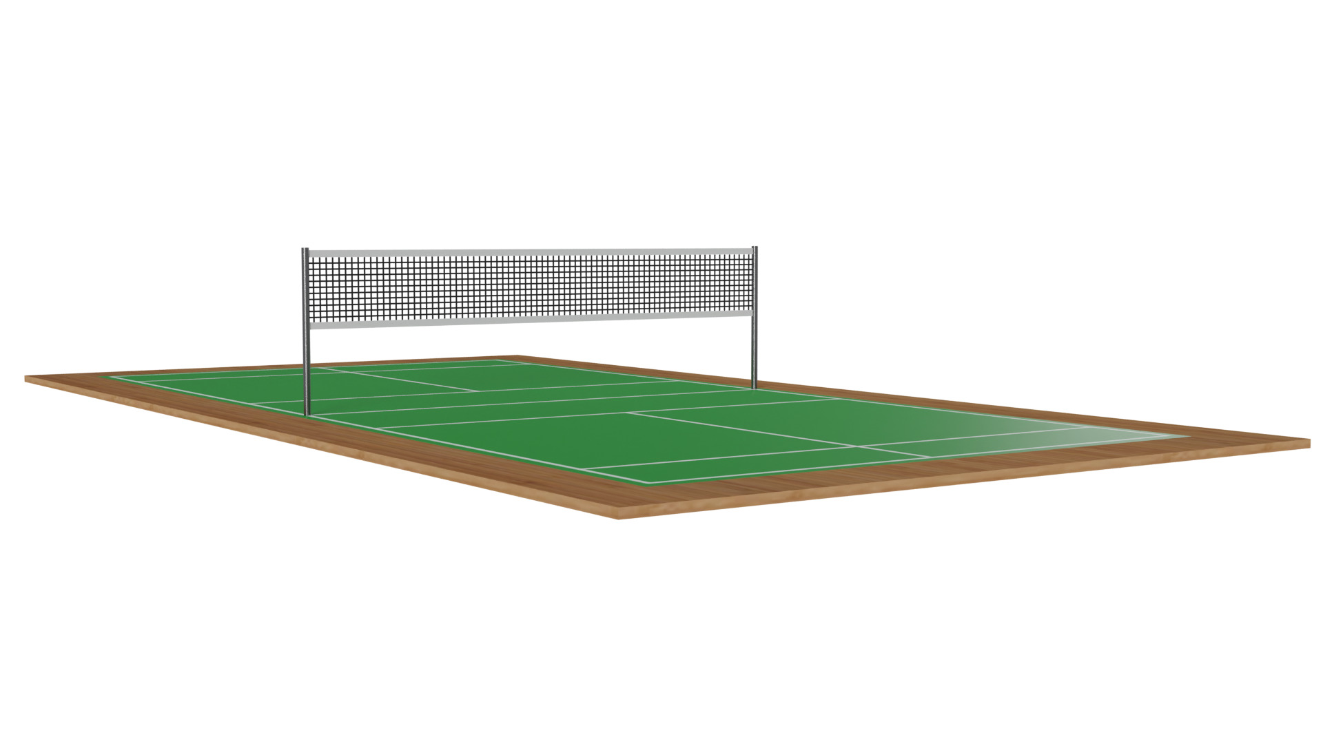 Badminton Court Low-poly 3D model_4