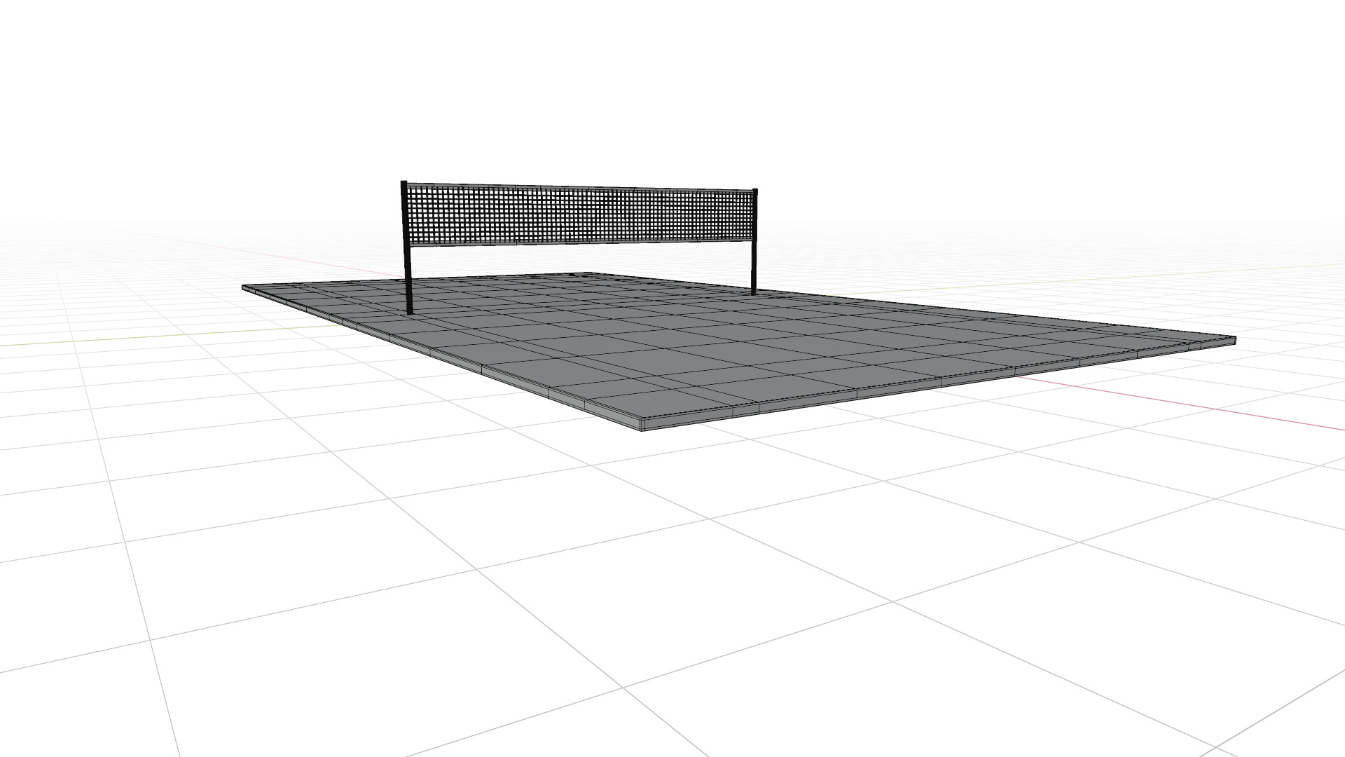 Badminton Court Low-poly 3D model_9