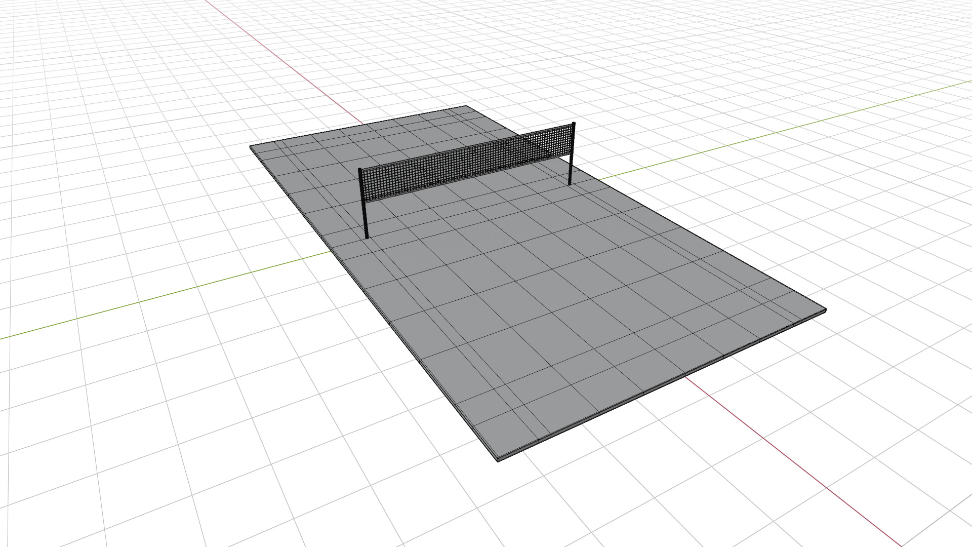 Badminton Court Low-poly 3D model_13