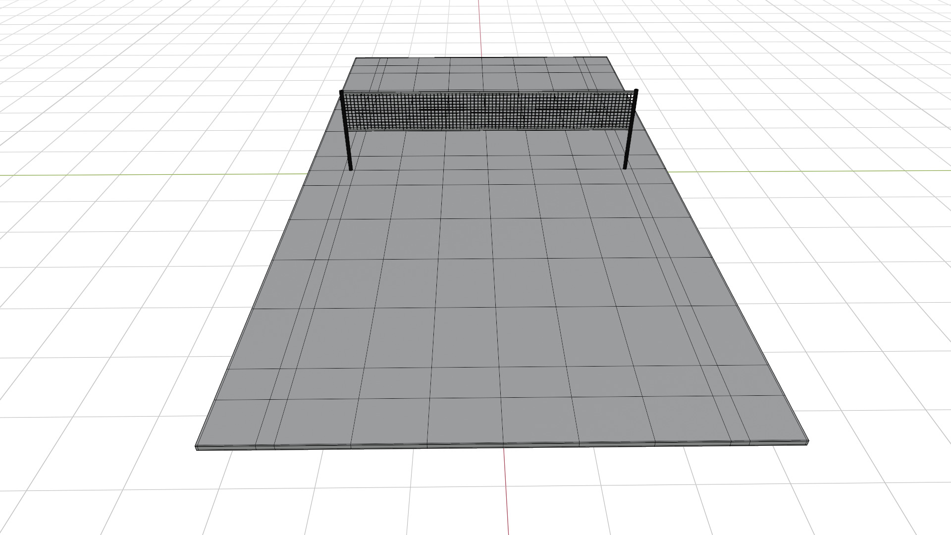 Badminton Court Low-poly 3D model_10