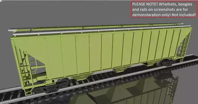 3-bay Covered Hopper printable moded in H0 Scale 3D print model