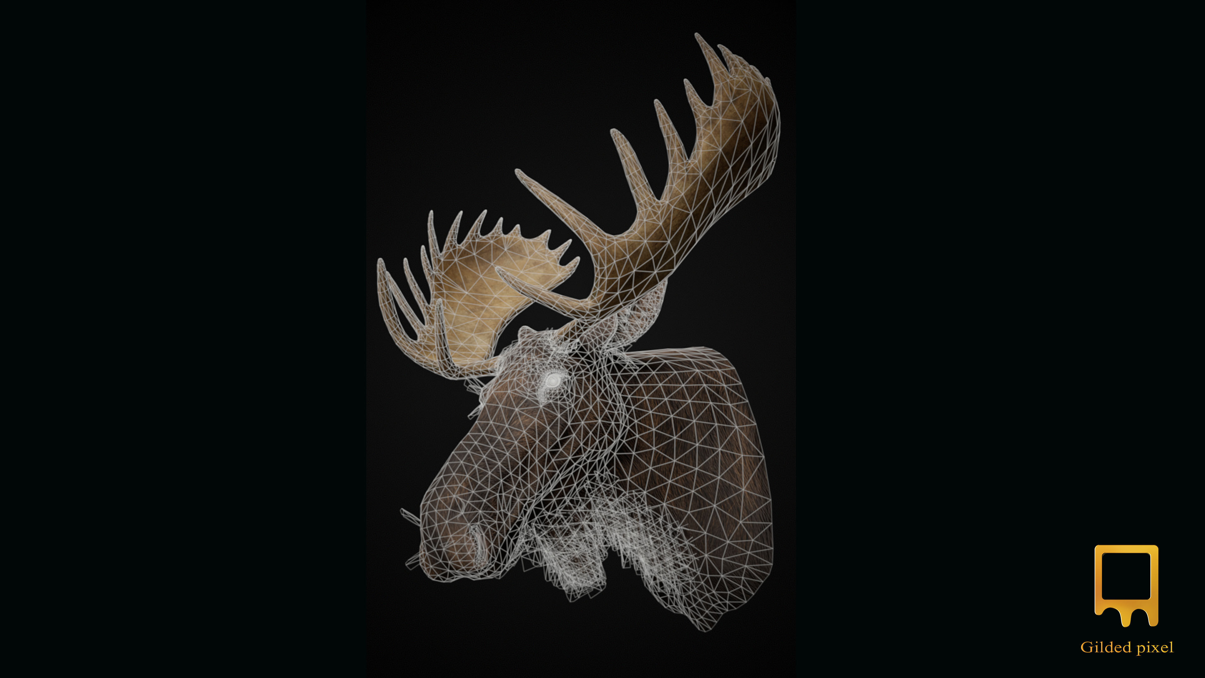 Moose Trophy Head - Photorealistic PBR  Low-poly 3D model_10