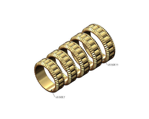 Watch bezel presidential link band US sizes 7to11 3D print model