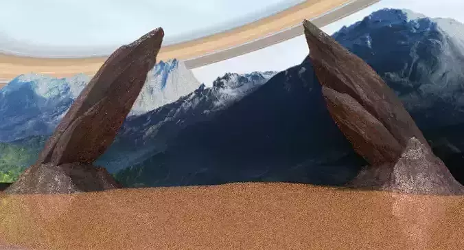 Mesmerizing 3D terrain or landscape Low-poly 3D model