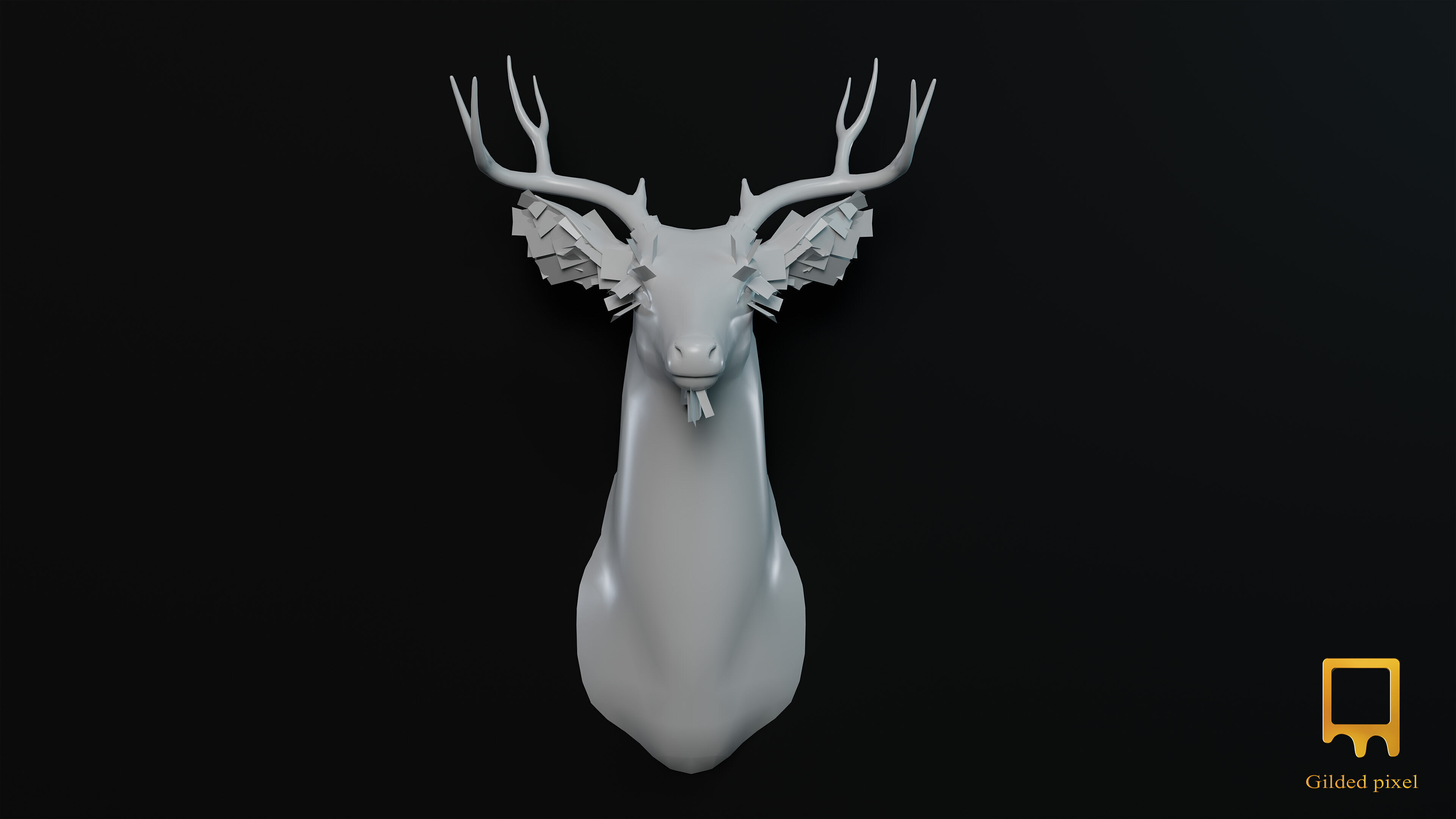 Deer Trophy Head - Photorealistic PBR Low-poly 3D model_7