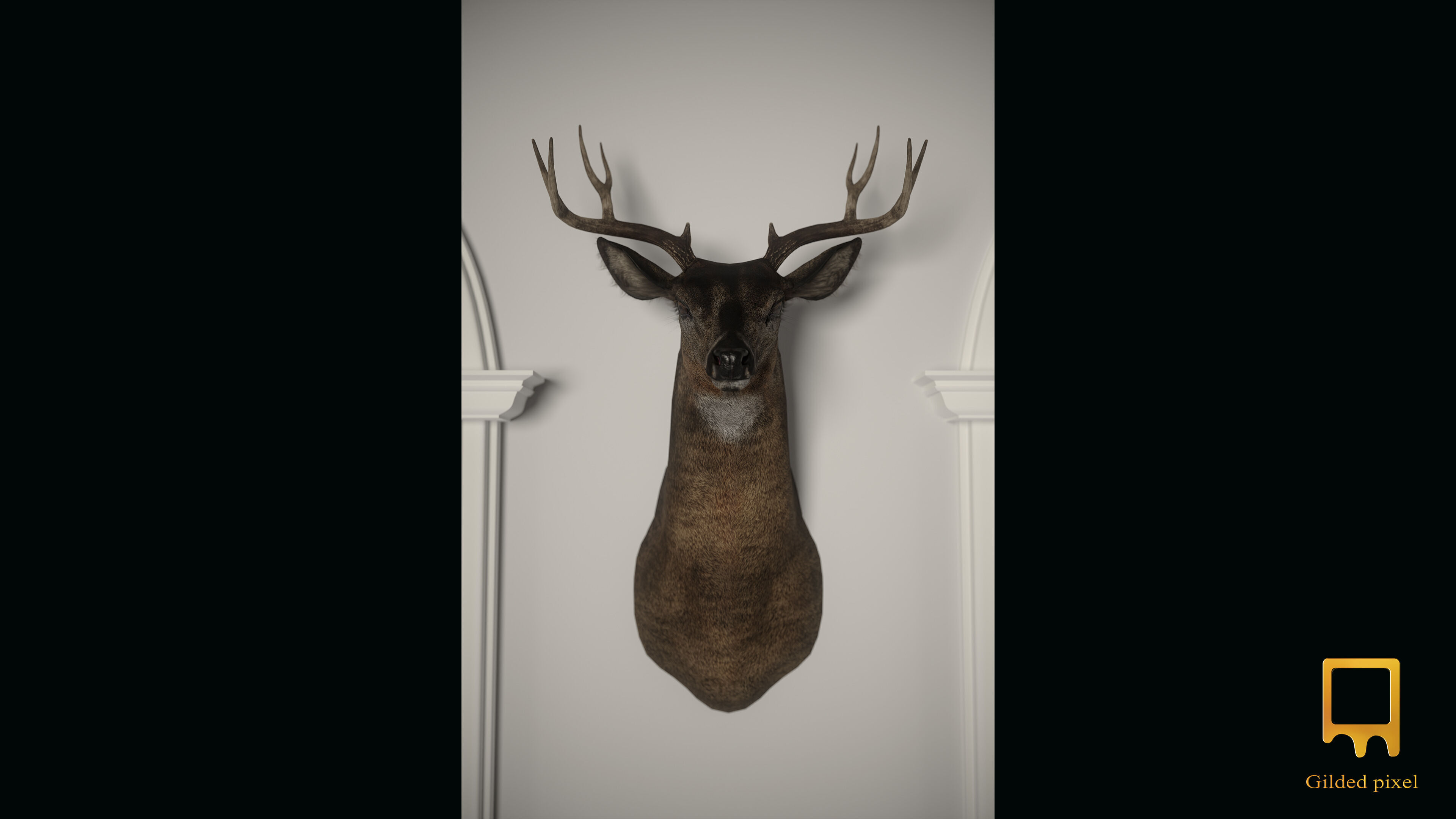 Deer Trophy Head - Photorealistic PBR Low-poly 3D model_3