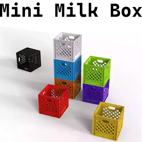 Miniature Milk Crate - Stackable Mini Milk Crate - 3D for Office 3D print model