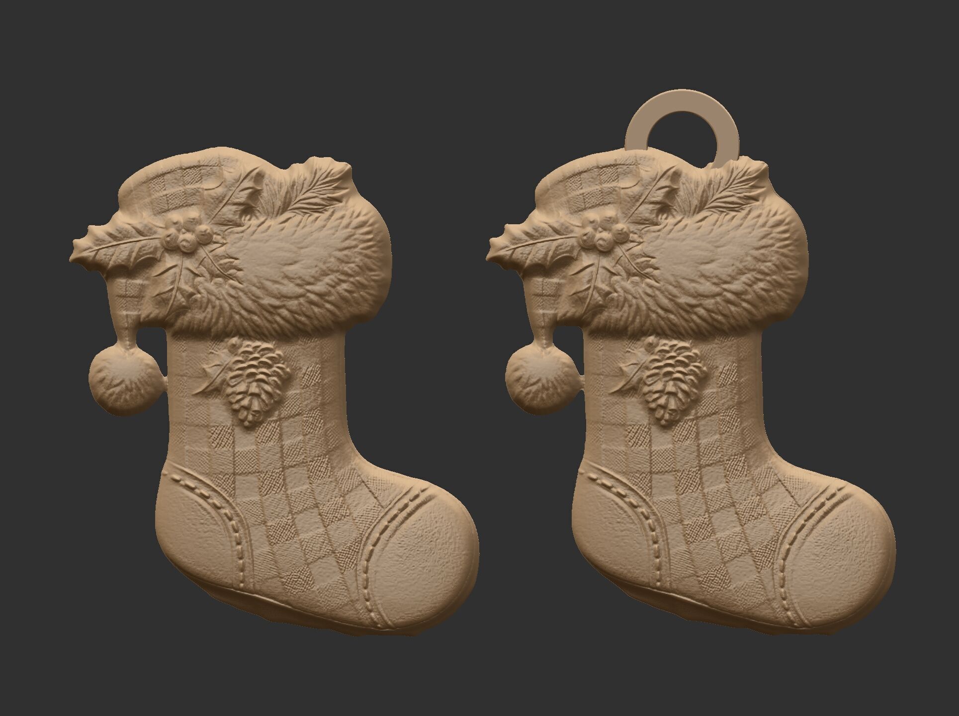 christmas socks tree decor  3D print model_7