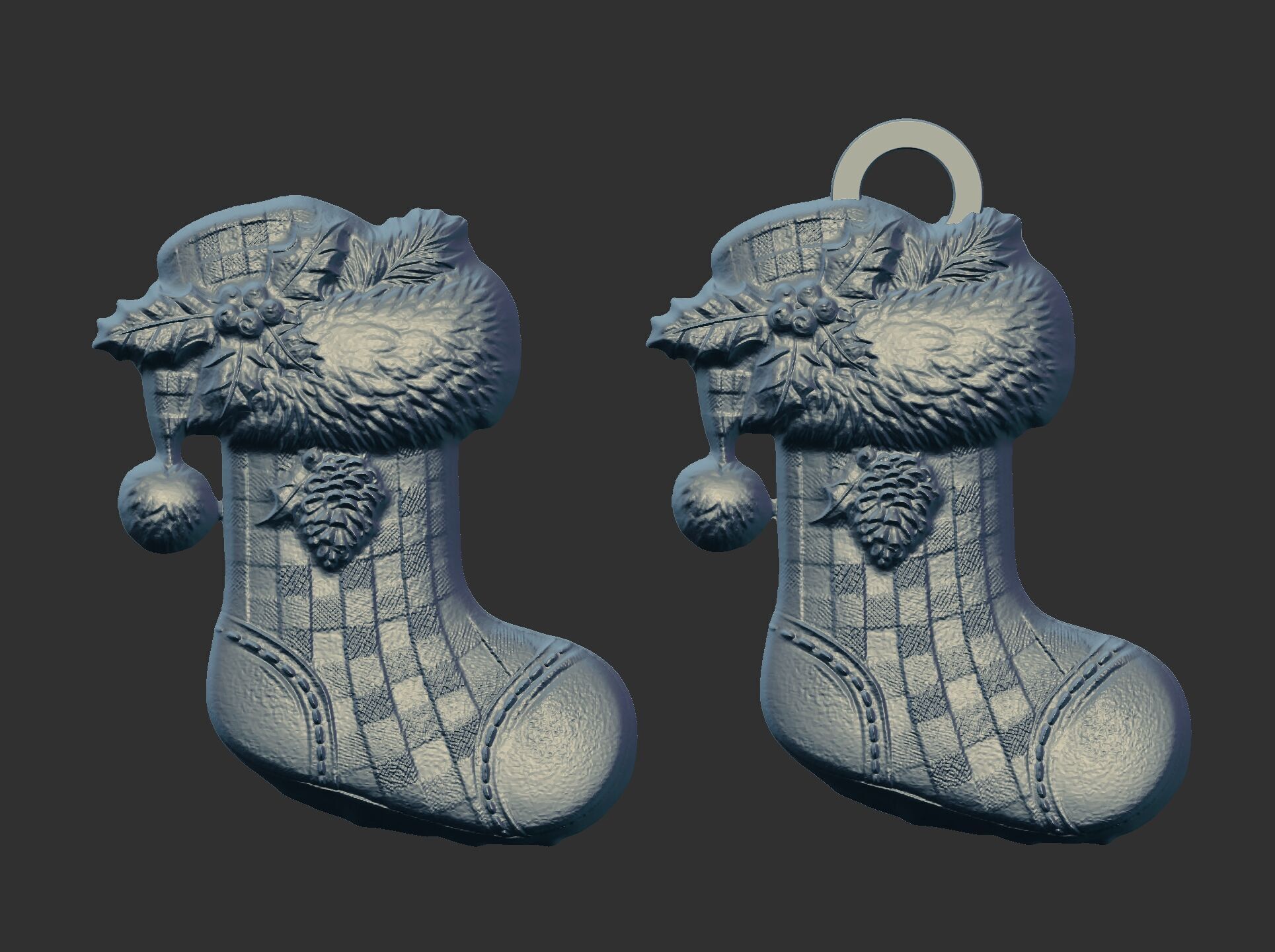 christmas socks tree decor  3D print model_9