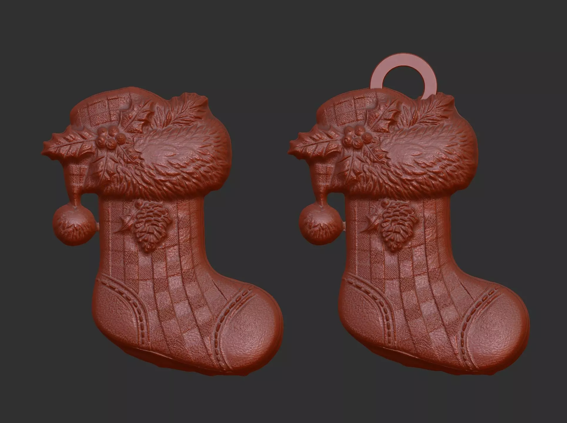 christmas socks tree decor  3D print model_0