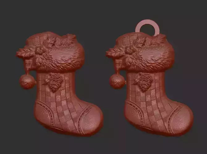 christmas socks tree decor  3D print model