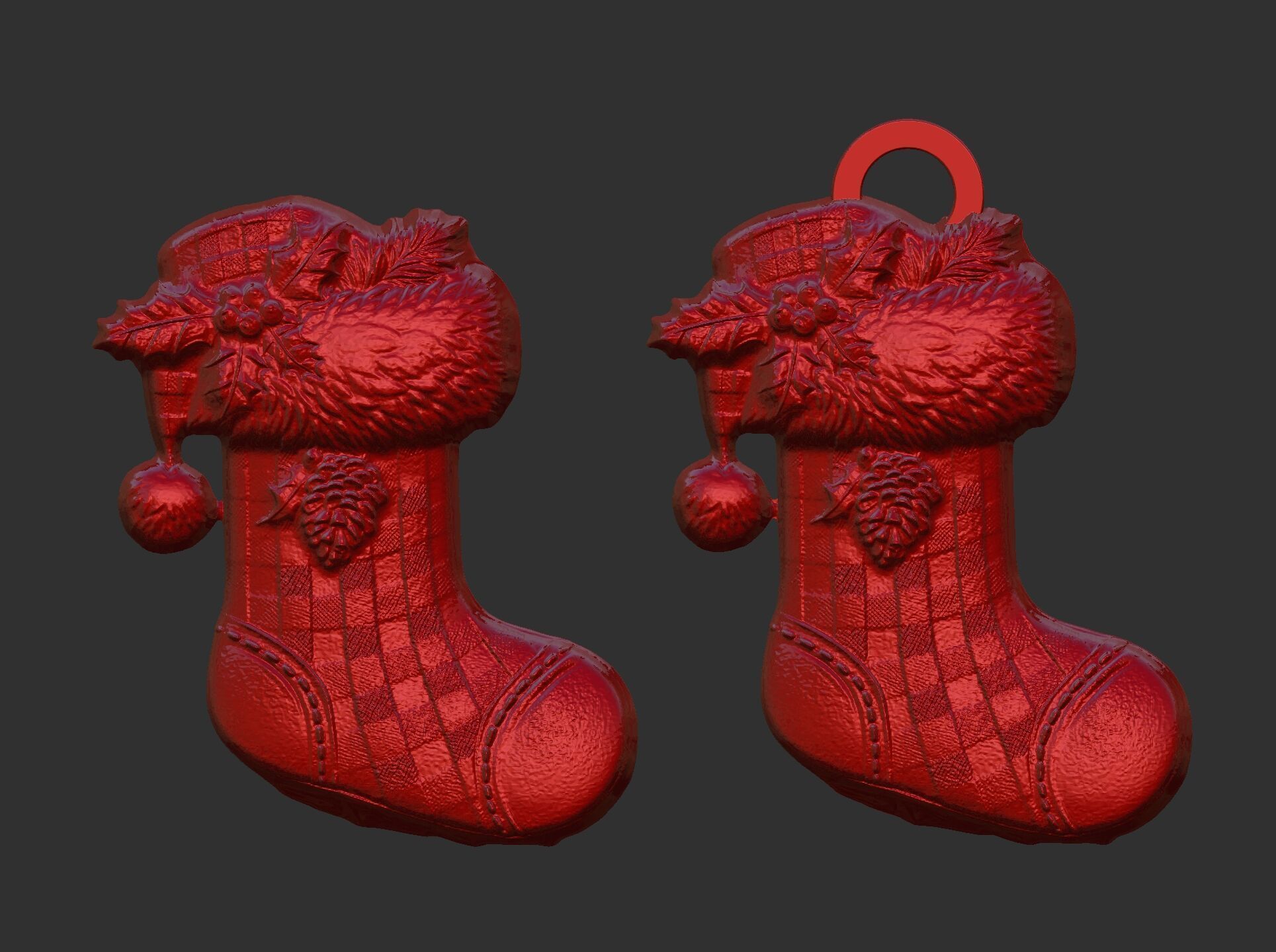 christmas socks tree decor  3D print model_4