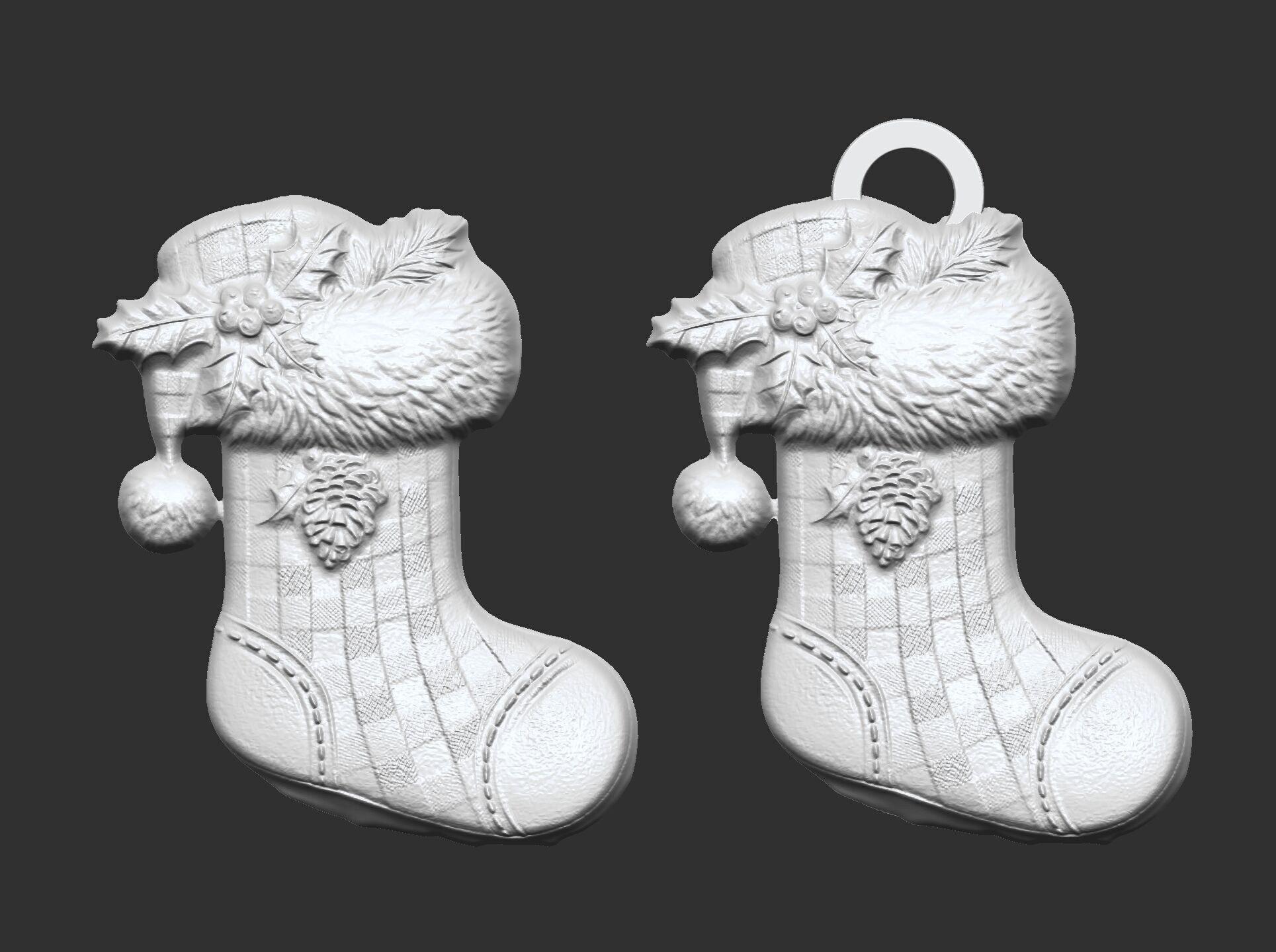 christmas socks tree decor  3D print model_12