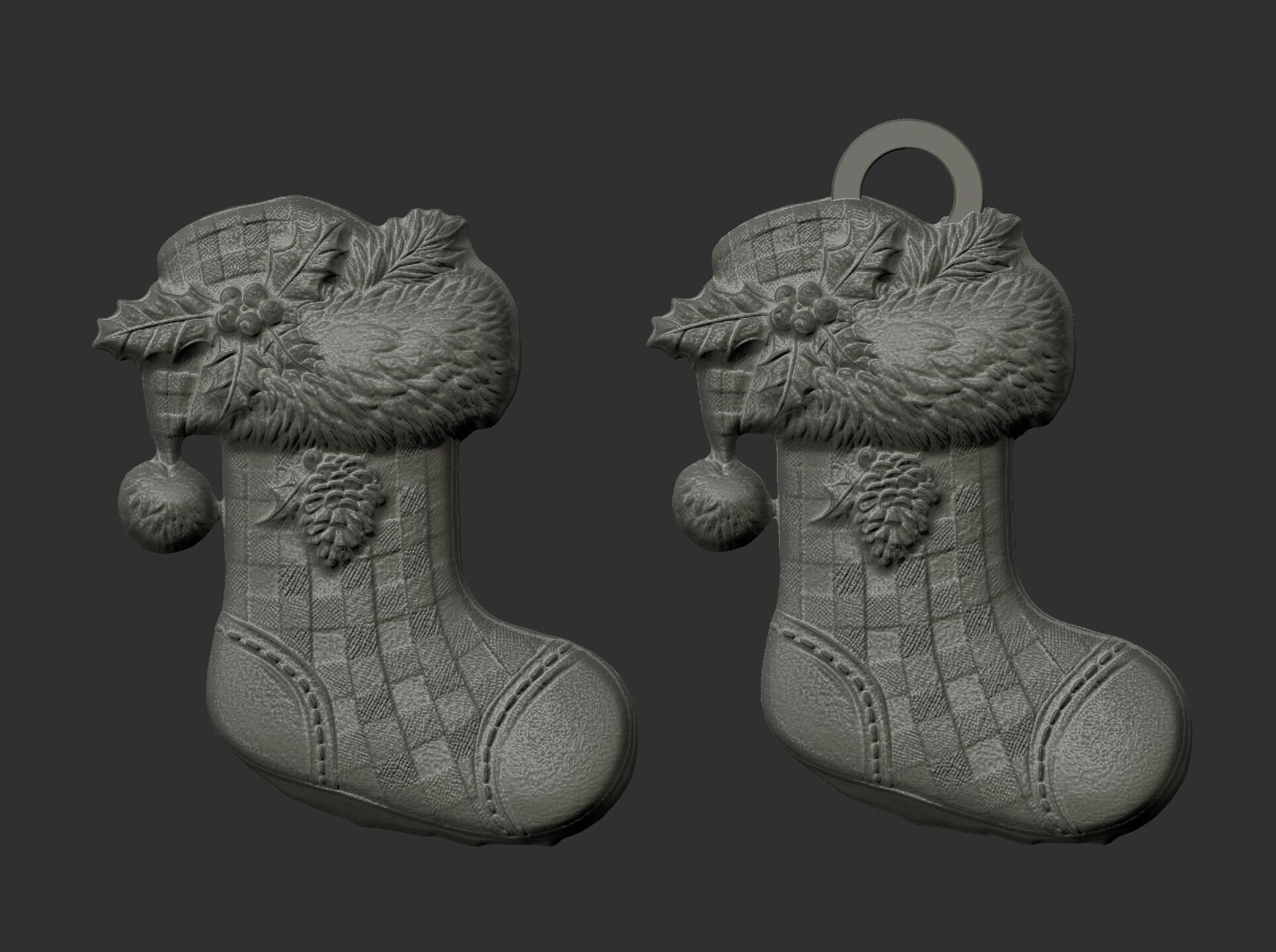 christmas socks tree decor  3D print model_8