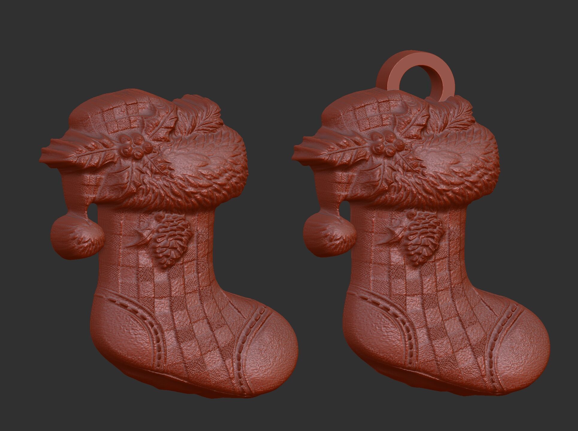 christmas socks tree decor  3D print model_1