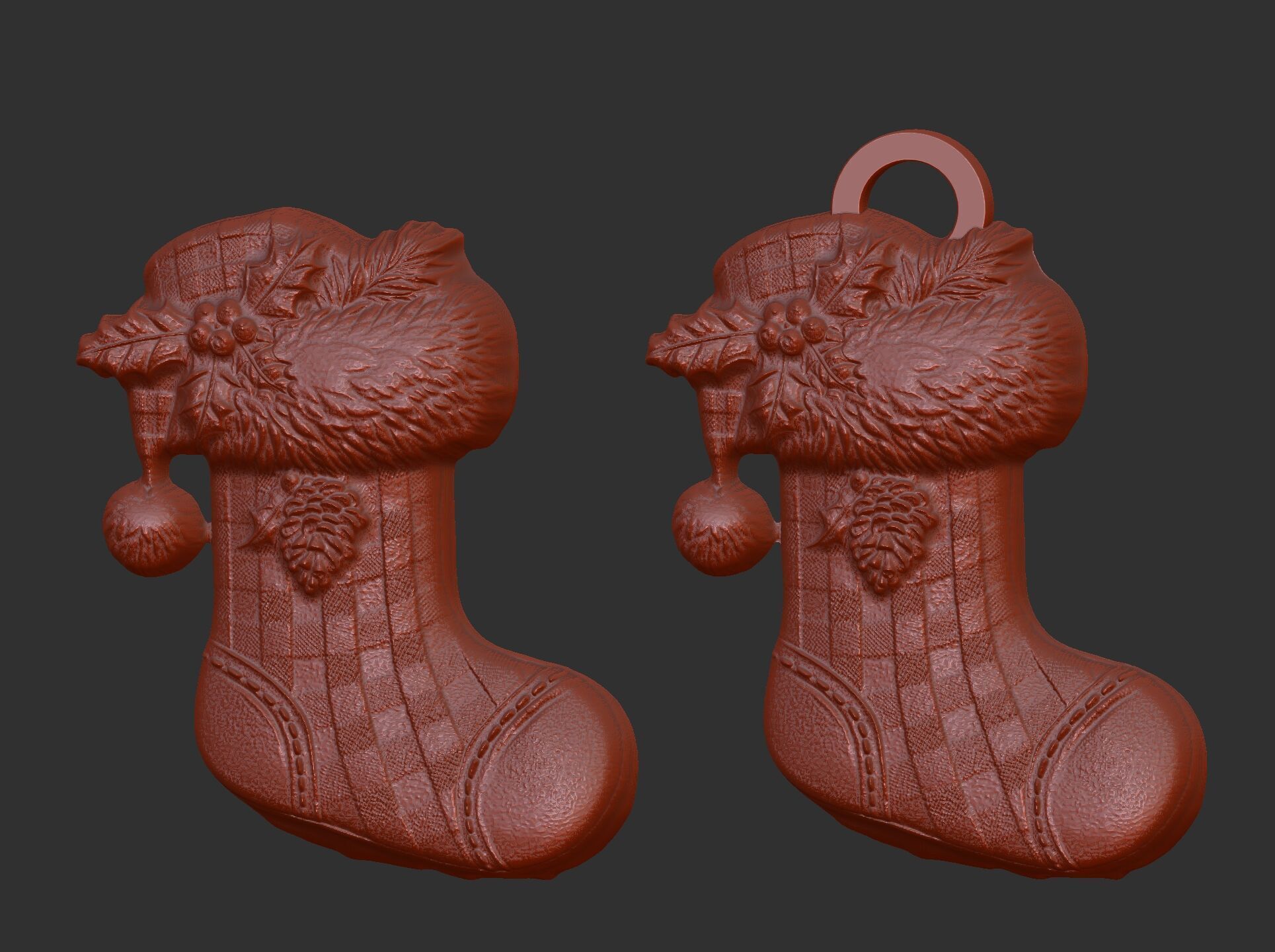 christmas socks tree decor  3D print model_2