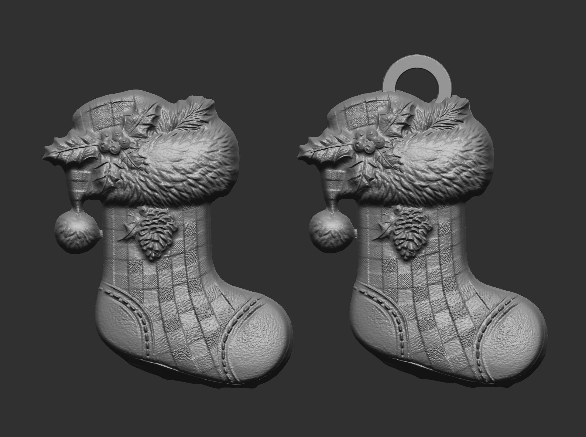 christmas socks tree decor  3D print model_6