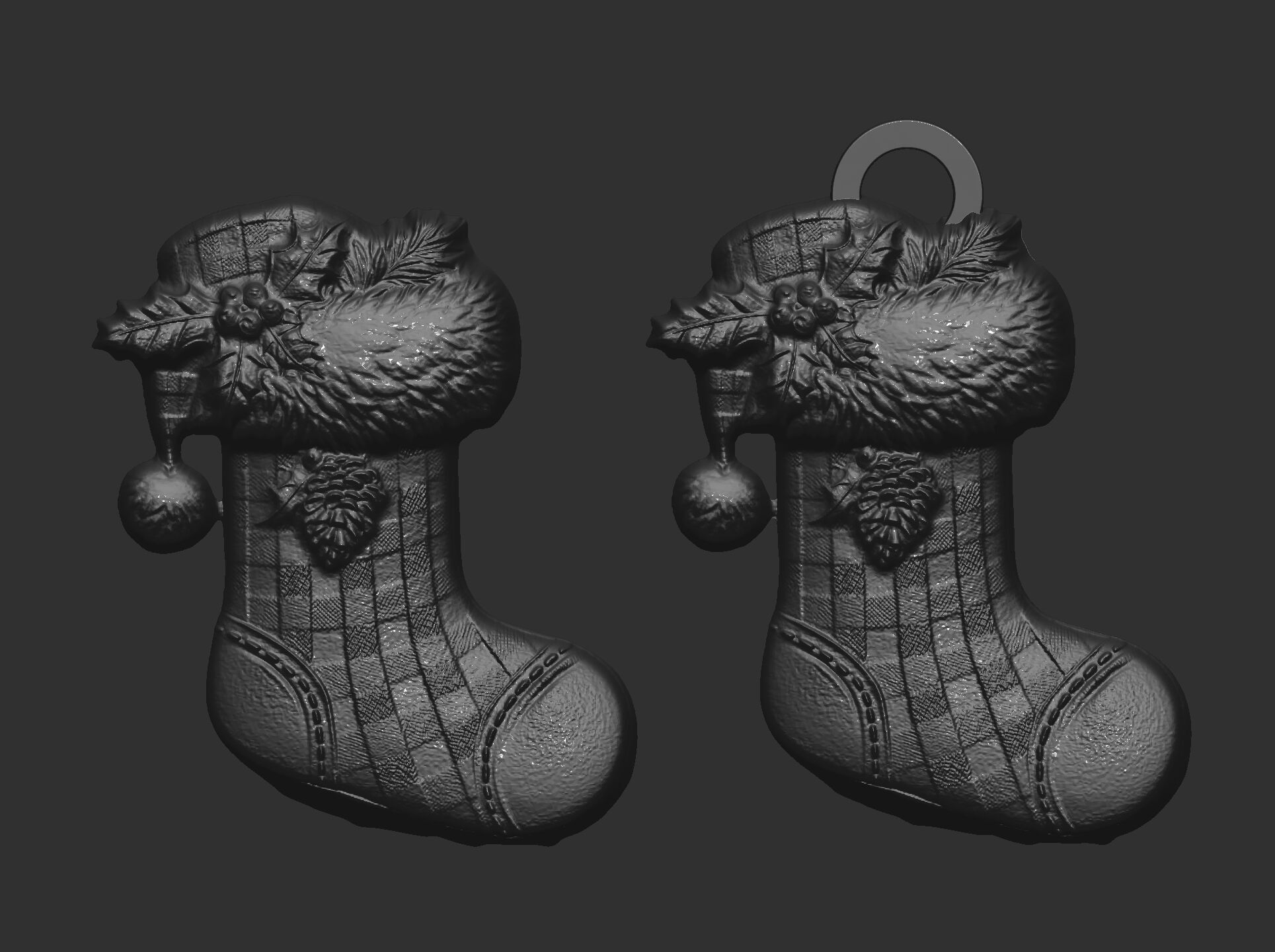 christmas socks tree decor  3D print model_15